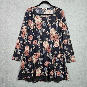 Eloges Women's Floral Long Sleeve Knit Dress Size M